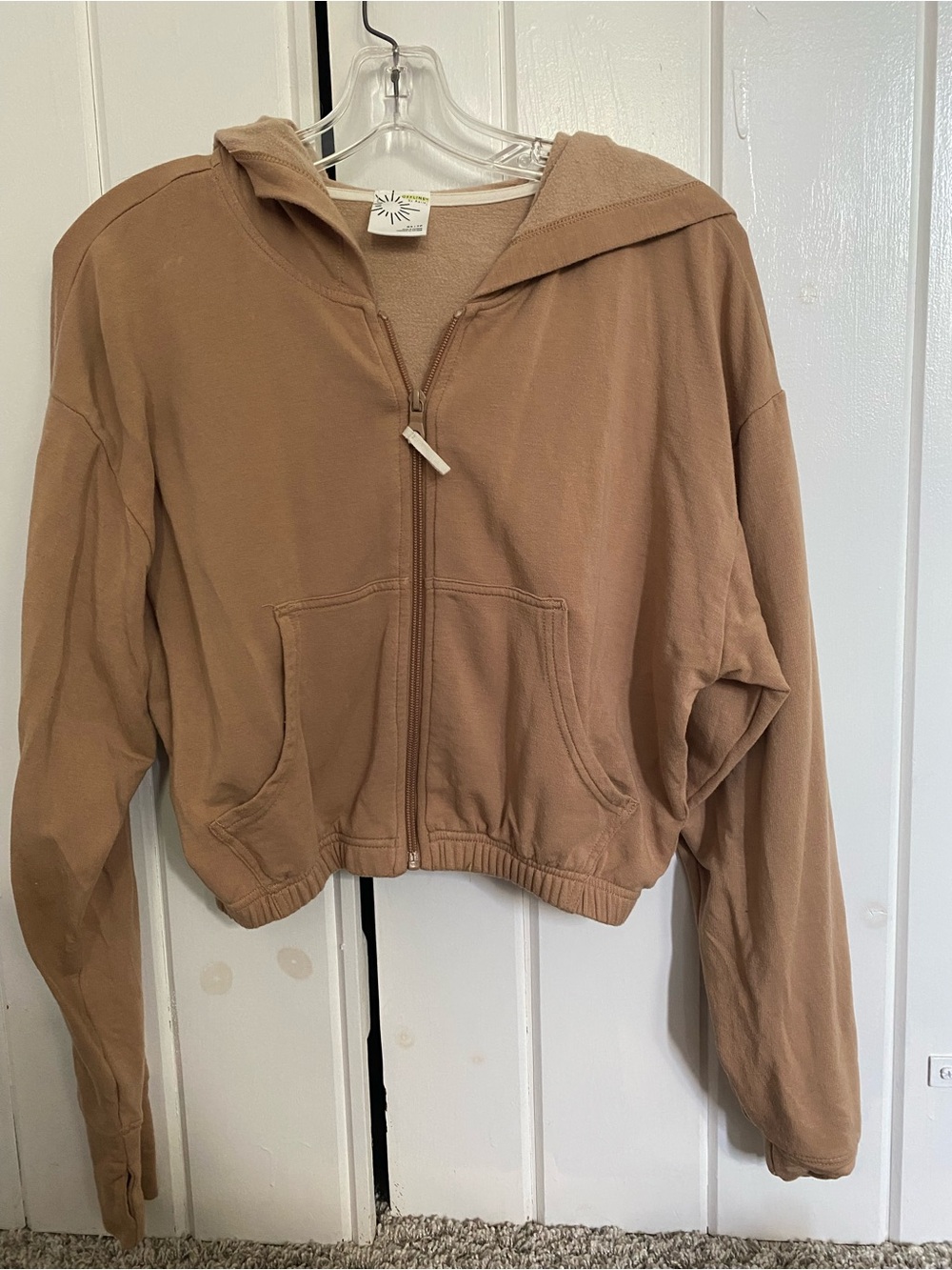 Women's Zip-Front Hooded Jacket - Brown